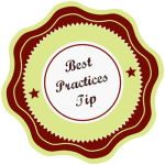Best Practices Tip badge, as seen in the WordPress Basics videos